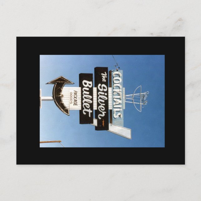 Cartão Postal Retro Vintage Neon Sinal. (Frente)