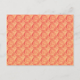 Cartão Postal Retro Vintage Orange Swirl Pattern