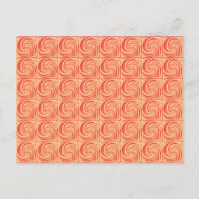 Cartão Postal Retro Vintage Orange Swirl Pattern (Frente)