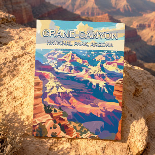 Cartão Postal Retro Vintage Parque Nacional do Grand Canyon Ariz