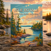 Retro Vintage Parque Nacional Isle Royale Michigan