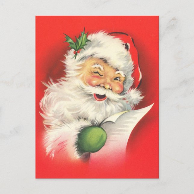 Cartão Postal Retro Vintage Santa Claus (Frente)