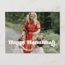 Cartão Postal Retro Vintage script Happy Hanukkah foto