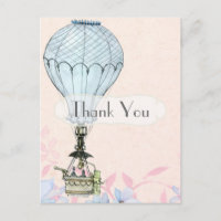 Retro Vintage Steampunk Hot Air Balloon Obrigado