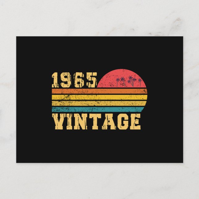Cartão Postal Retro Vintage Sunset 1965 Birthday (Frente)
