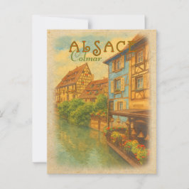 Cartão Postal Retro Vintage Viagem - Colmar Alsácia França