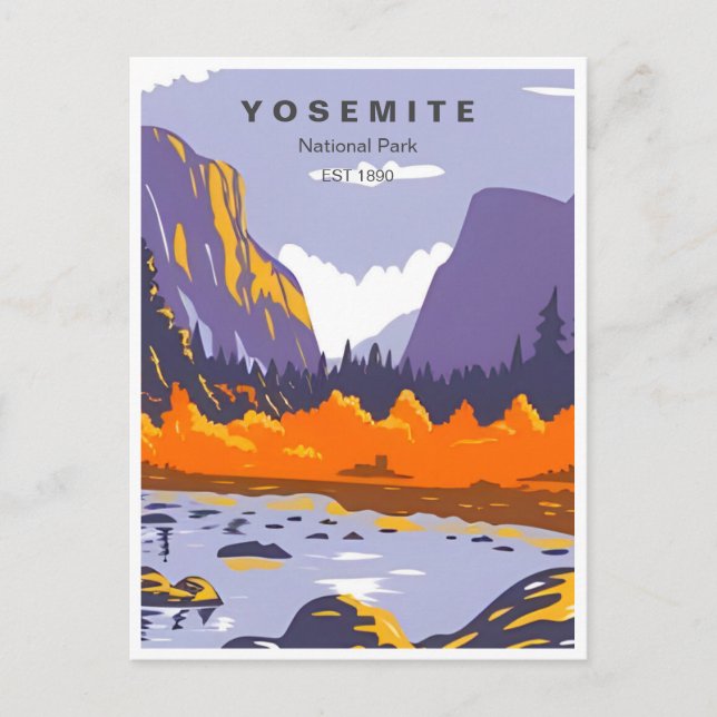 Cartão Postal Retro Yosemite National Park Half Dome California (Frente)
