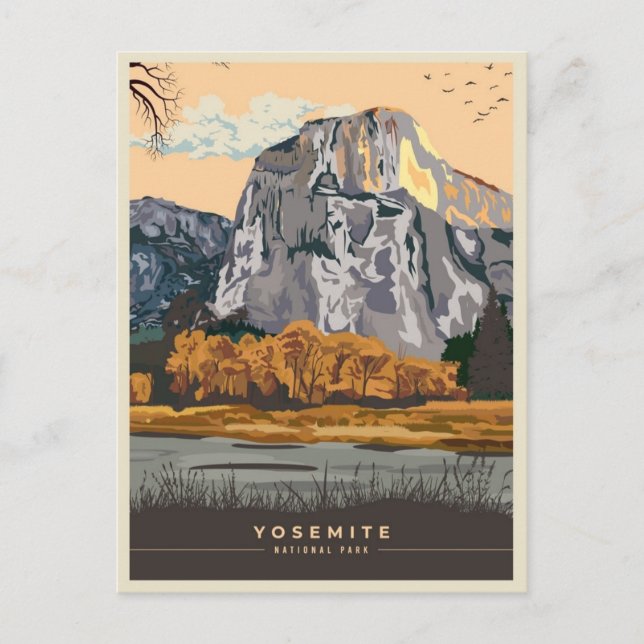 Cartão Postal Retro Yosemite National Park Half Dome California (Frente)
