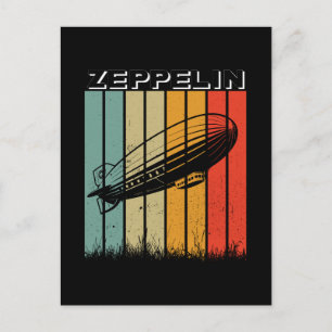 Cartão Postal Retro Zeppelin Dirigible Airship Zepelin Zepplin