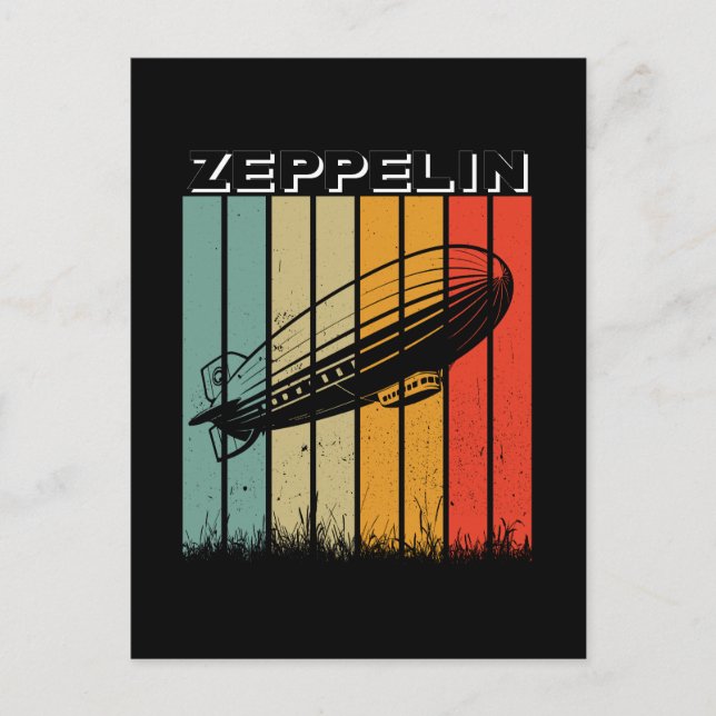 Cartão Postal Retro Zeppelin Dirigible Airship Zepelin Zepplin (Frente)