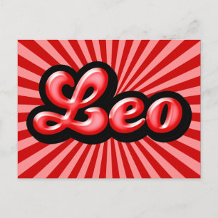 Cartão Postal Retro Zodiac Leo