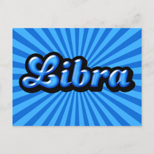 Cartão Postal Retro Zodiac Libra