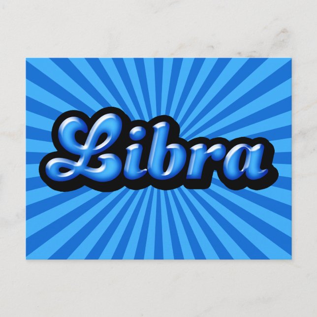 Cartão Postal Retro Zodiac Libra (Frente)