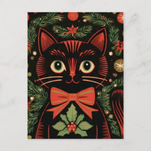 Cartão Postal RetroXmasCat