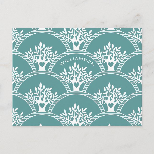 Cartão Postal Reunião de Árvore da Família Moderna (Frente)