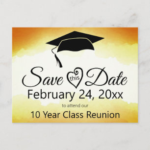 Cartão Postal Reunião de Classe de Aquarela Salvar Data Modelo P