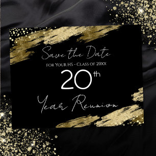 Cartão Postal Reunião de Classe, Preto e Elegante Dourado