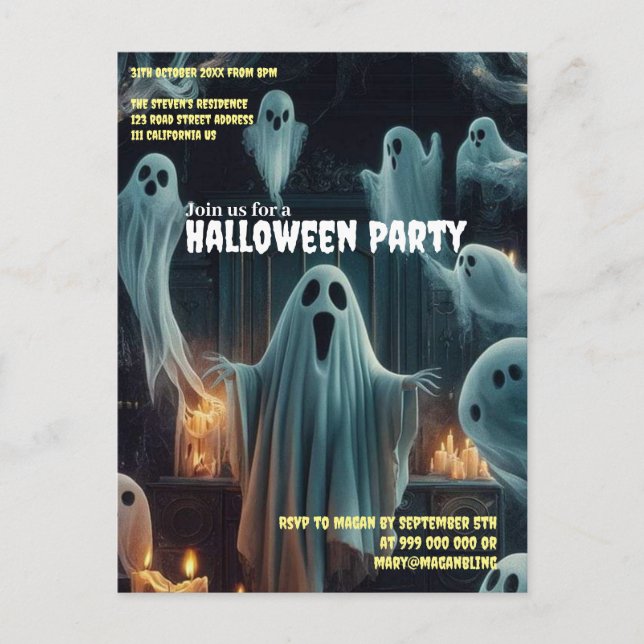 Cartão Postal Reunindo Halloween Spooky Casa Assombrada (Frente)
