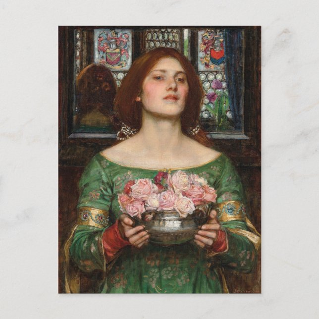 Cartão Postal Reunir Ye Rosebuds | John William Waterhouse (Frente)