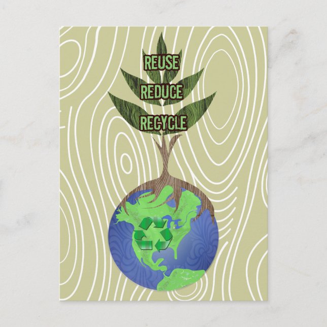 Cartão Postal Reutilizar Reduzir Reciclar (Frente)