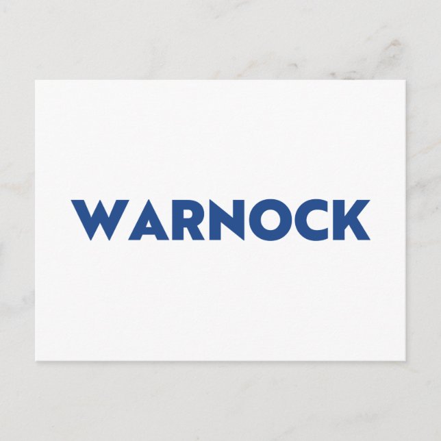 Cartão Postal Reverendo Warnock Georgia Senado fugitivo azul bra (Frente)