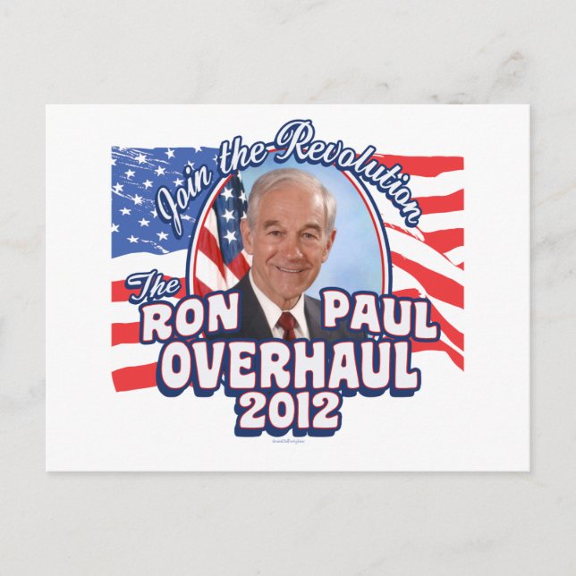 Cartão Postal Revisão de Ron Paul 2012 (Frente)