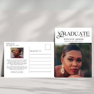 Cartão Postal Revista de Graduado Chic Foto de Formatura Obrigad