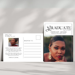 Cartão Postal Revista de Graduado Chic Foto de Graduação Agradec