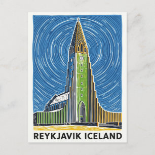 Cartão Postal Reykjavík Islândia Viagem
