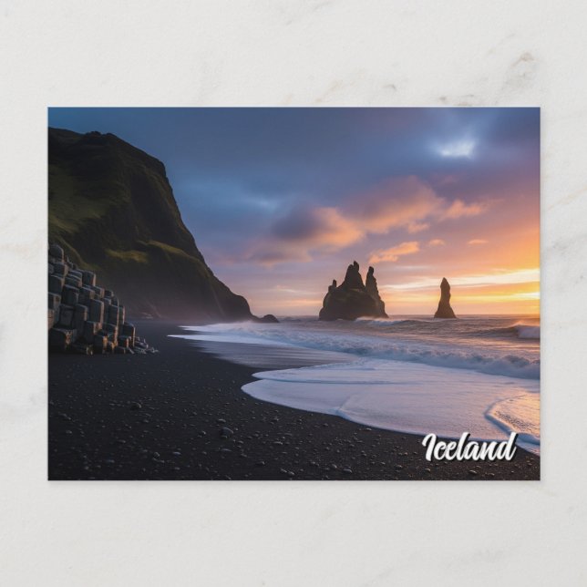 Cartão Postal Reynisdrangar Islândia Viagem (Frente)
