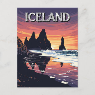 Cartão Postal Reynisdrangar Islândia Viagem