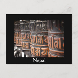 Cartão Postal Rezação budista roda texto preto