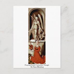 Cartão Postal Rezando Catherine Tanagli Por Hans Memling