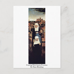 Cartão Postal Rezando Com Santo Fundador Por Hans Memling