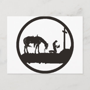 Cartão Postal rezando cowboy