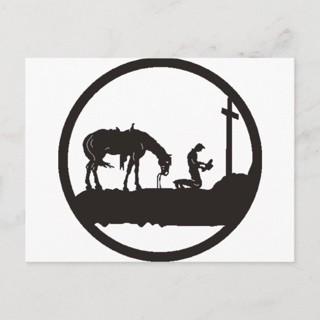 Cartão Postal rezando cowboy (Frente)