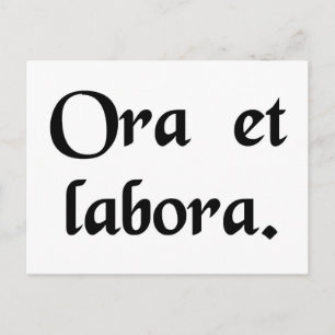 Cartão Postal Reze e trabalhe.