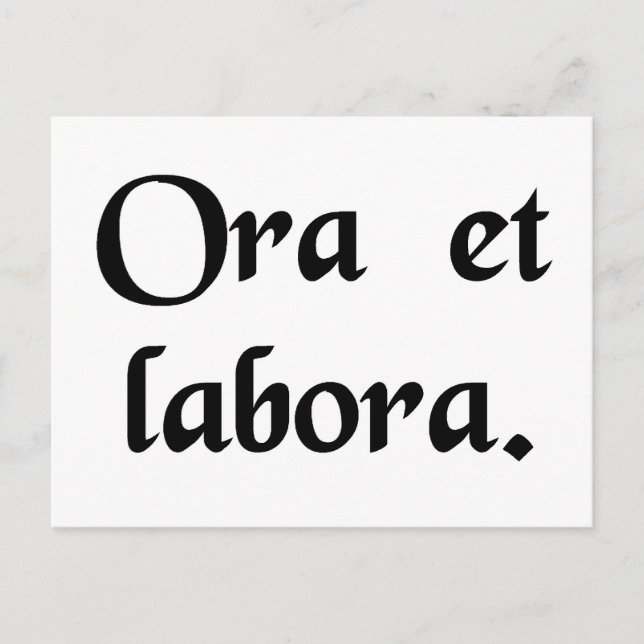Cartão Postal Reze e trabalhe. (Frente)