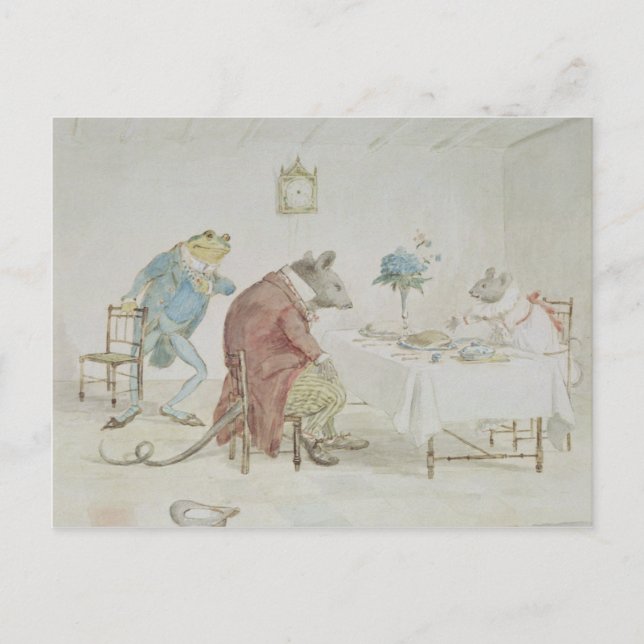 Cartão Postal Reze, Srta. Mouse, pode nos dar cerveja? (Frente)