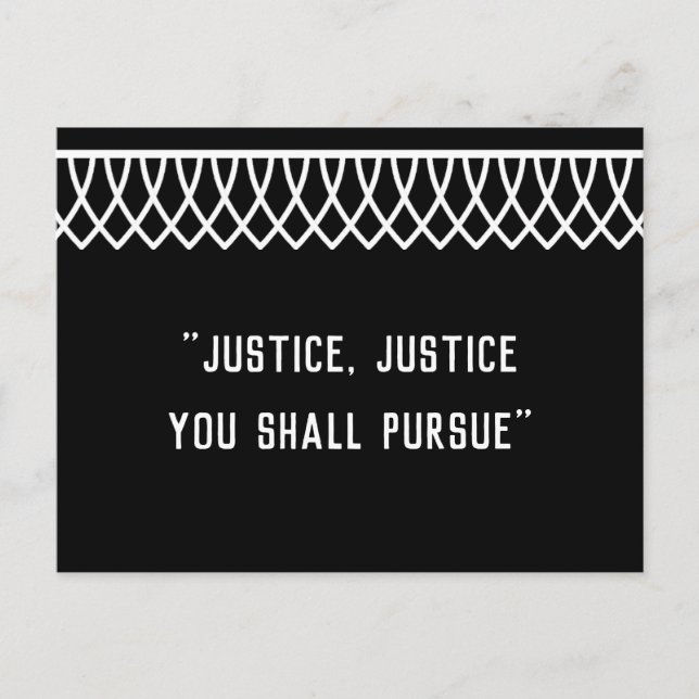 Cartão Postal RGB Lace Collared Justice, Justice U Deve Prossegu (Frente)