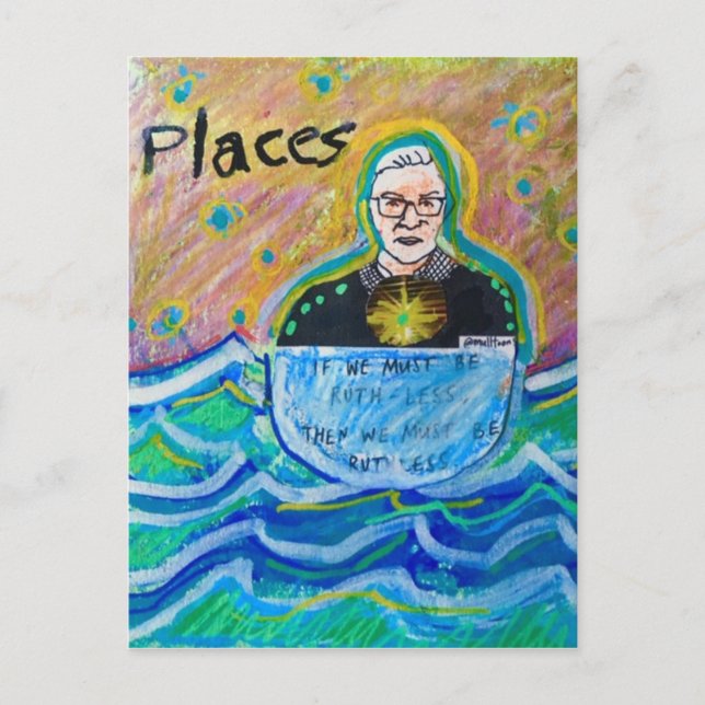 Cartão Postal RGB Ruth Bader Ginsburg Se devemos ser Ruth menos (Frente)