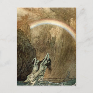 Cartão Postal Rhinemaiden do "Anel" de Wagner por Arthur Rackham