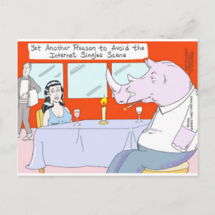 Cartão Postal Rhino Blind Date Camisetas Engraçadas Mugs & Gifts