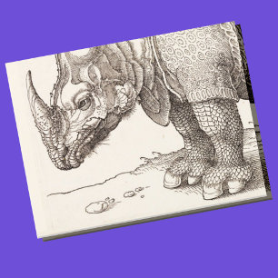 Cartão Postal Rhino Woodcut