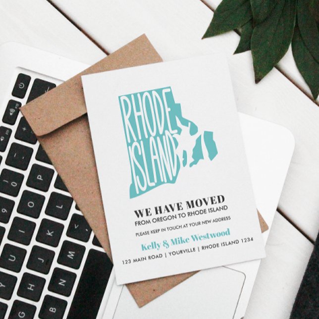 Cartão Postal RHODE ISLAND Mudamos o novo endereço New Home (Criador carregado)