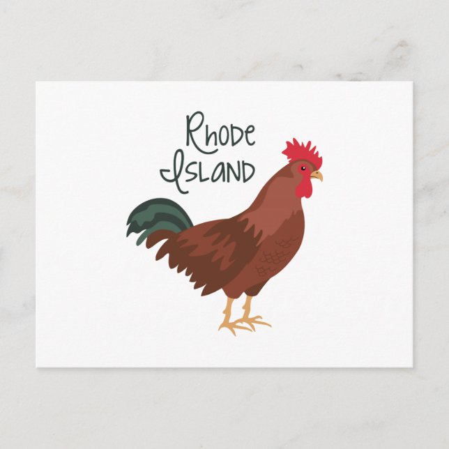Cartão Postal Rhode Island Red Chicken State Bird (Frente)