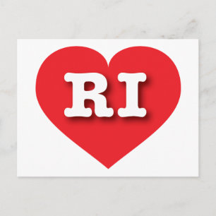 Cartão Postal Rhode Island Red Heart - Eu adoro RI