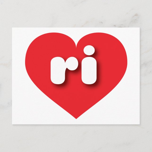 Cartão Postal Rhode Island Red Heart - Eu amo ri (Frente)