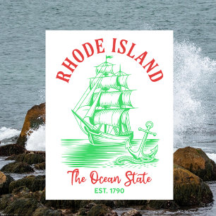 Cartão Postal Rhode Island Viagem Náutica Estado Oceânico Est. 1