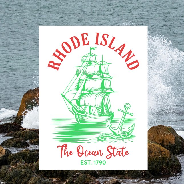 Cartão Postal Rhode Island Viagens Náutico Oceano Estado Fundado (Rhode Island)